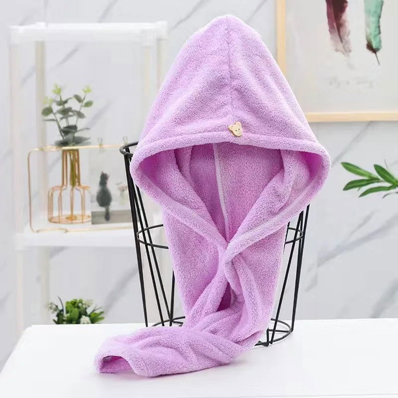 Women Long Hair Quick-Dry Hair Towel Soft Microfiber Towels Shower Cap Towel Bath Hats for Women Dry Hair Cap Lady Turban Head - Slobuy