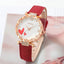 Women Luxury Watch Ring Necklace Earrings Rhinestone Love Dial Fashion Wristwatch Female Casual Ladies Watches Set Clock - Slobuy