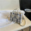 Women Mini Handbag Ladies Pouch Fashion Check Pattern Shoulder Bag Crossbody Messanger Bag Lightweight Simple Elegant Tote Bag - Slobuy