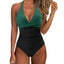 Women One Piece Set Swimsuit Print  Backless Puch Up Solid Sexy Women's Swimwear Bandage Ruched Female Bathing Suit Beachwear - Slobuy