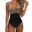 Women One Piece Set Swimsuit Print  Backless Puch Up Solid Sexy Women's Swimwear Bandage Ruched Female Bathing Suit Beachwear - Slobuy