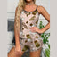 Women Pajamas Sleepwear Pajama Set Nightgowns Camisole And Shorts S M L Khaki Cartoon Printing Summer Casual - Slobuy
