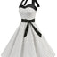 Women Polka Dot Print Summer Dress Sexy Retro White Halter Vintage Dress Robe Femme Pin Up Rockabilly Party Dress - Slobuy