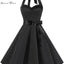 Women Polka Dot Print Summer Dress Sexy Retro White Halter Vintage Dress Robe Femme Pin Up Rockabilly Party Dress - Slobuy