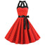 Women Polka Dot Print Summer Dress Sexy Retro White Halter Vintage Dress Robe Femme Pin Up Rockabilly Party Dress - Slobuy