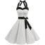 Women Polka Dot Print Summer Dress Sexy Retro White Halter Vintage Dress Robe Femme Pin Up Rockabilly Party Dress - Slobuy