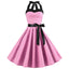 Women Polka Dot Print Summer Dress Sexy Retro White Halter Vintage Dress Robe Femme Pin Up Rockabilly Party Dress - Slobuy