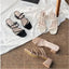 Women Sandals Ladies Square Heels Elegant Summer Slippers Outside Cross Tied Leather Female Slides 2023 Fashion Woman Sandals - Slobuy