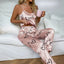 Women Satin Silk Pajamas Sets Letter Print Cami Vest Shirt With Trouser Sleepwear Ladie Sexy Pajama Lingerie Pyjamas Nightwear - Slobuy