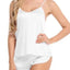 Women Sexy Ice Silky Pajamas Nightclothes Sleepwear Camisole And Shorts White Black Gray L XL XXL Comfortable Casual Summer - Slobuy