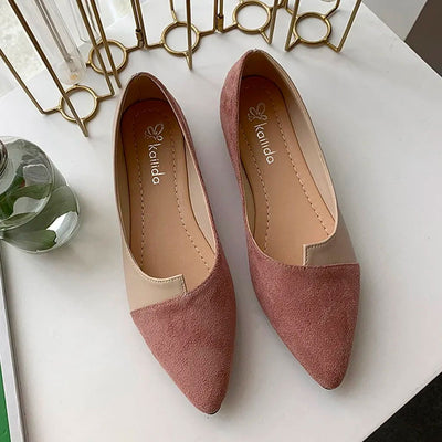Women Shoes Fashion Splice Color Mule Flats Pointed Toe Ballerina Ballet Flat Slip on Shoe Zapatos Mujer Loafers Size 35-41 - Slobuy