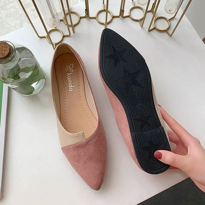 Women Shoes Fashion Splice Color Mule Flats Pointed Toe Ballerina Ballet Flat Slip on Shoe Zapatos Mujer Loafers Size 35-41 - Slobuy