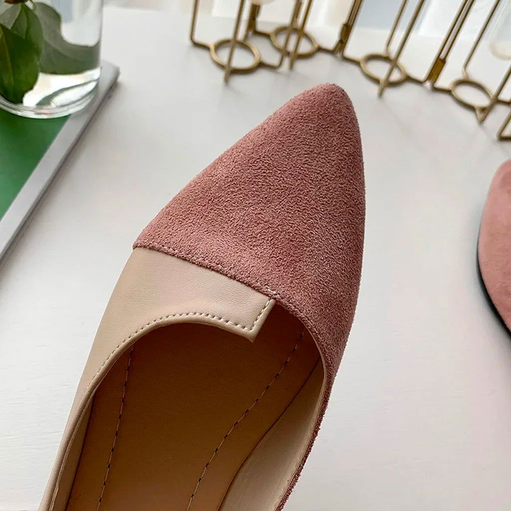 Women Shoes Fashion Splice Color Mule Flats Pointed Toe Ballerina Ballet Flat Slip on Shoe Zapatos Mujer Loafers Size 35-41 - Slobuy