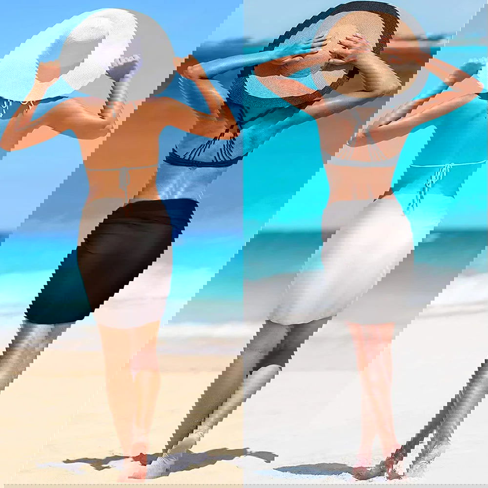 Women Short Sarongs Swimsuit Coverups Beach Bikini Wrap Sheer Short Skirt Chiffon Scarf Cover Ups for Swimwear - Slobuy