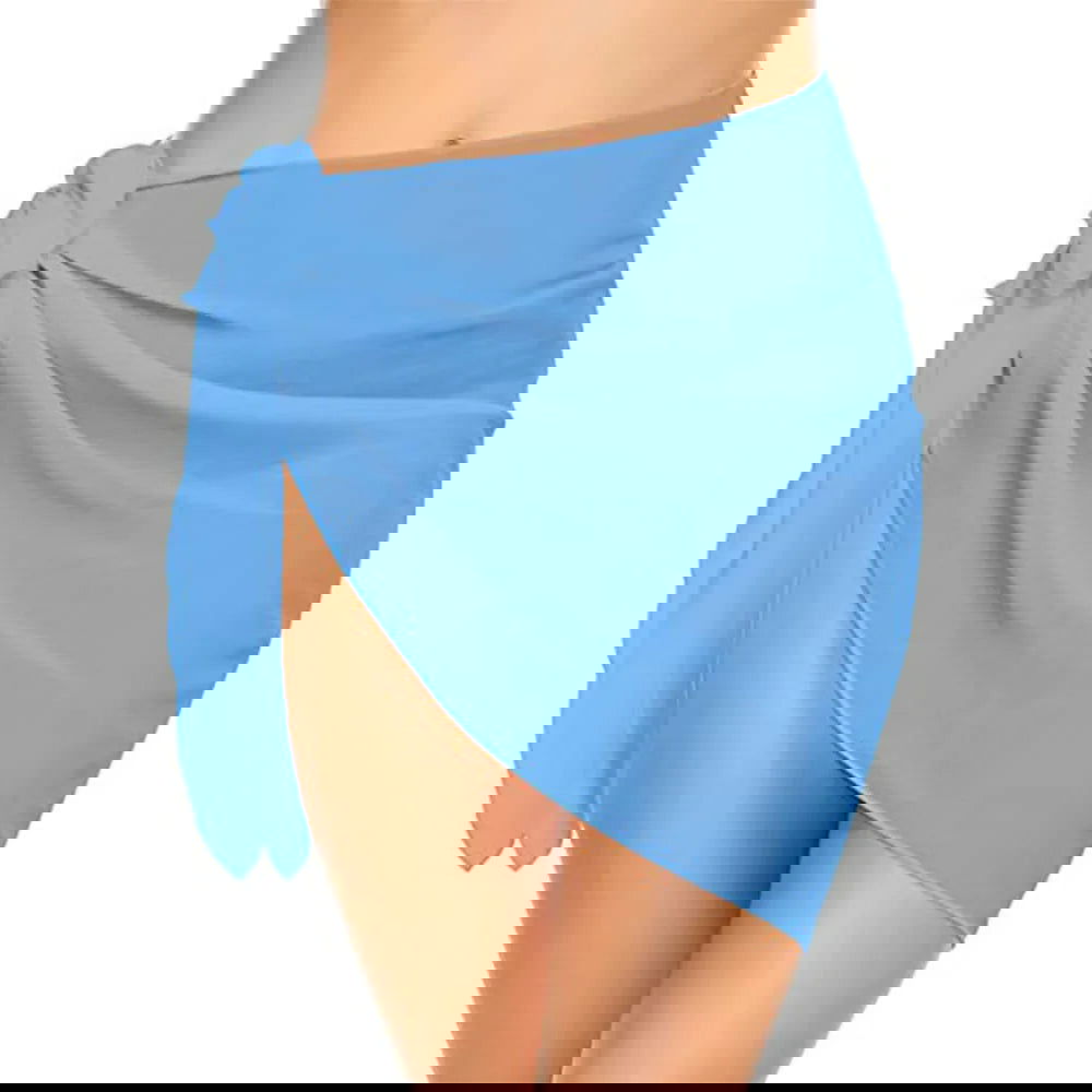 Women Short Sarongs Swimsuit Coverups Beach Bikini Wrap Sheer Short Skirt Chiffon Scarf Cover Ups for Swimwear - Slobuy