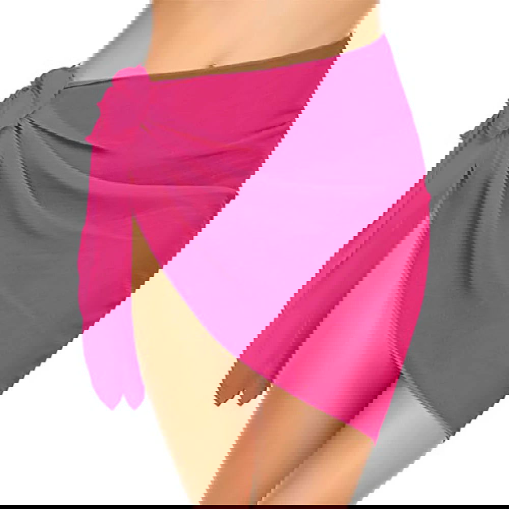 Women Short Sarongs Swimsuit Coverups Beach Bikini Wrap Sheer Short Skirt Chiffon Scarf Cover Ups for Swimwear - Slobuy
