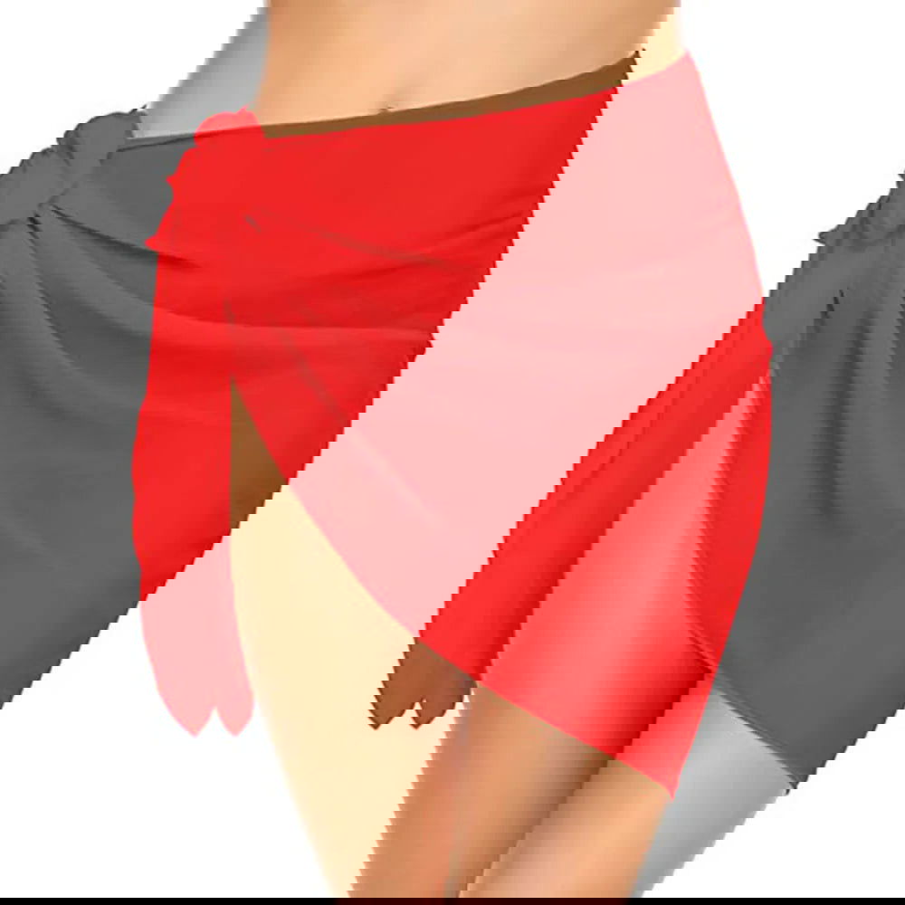 Women Short Sarongs Swimsuit Coverups Beach Bikini Wrap Sheer Short Skirt Chiffon Scarf Cover Ups for Swimwear - Slobuy