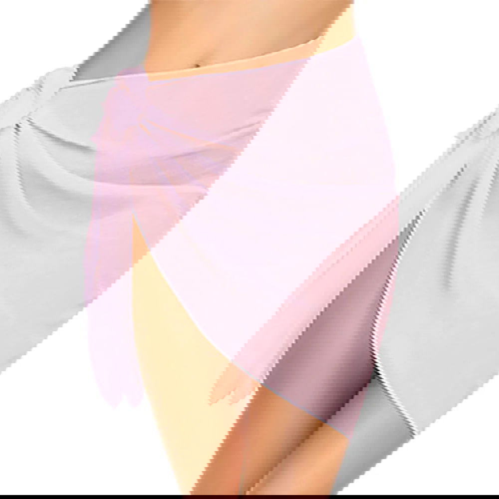 Women Short Sarongs Swimsuit Coverups Beach Bikini Wrap Sheer Short Skirt Chiffon Scarf Cover Ups for Swimwear - Slobuy