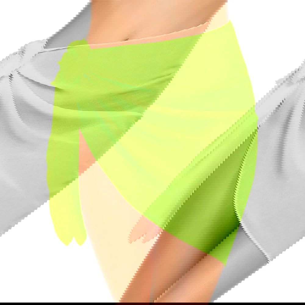Women Short Sarongs Swimsuit Coverups Beach Bikini Wrap Sheer Short Skirt Chiffon Scarf Cover Ups for Swimwear - Slobuy