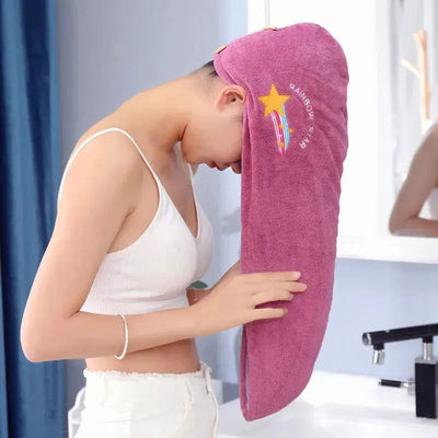 Women Soft Microfiber Towels Shower Cap Towel Bath Hats for Women Dry Hair Cap Quick Drying Soft for Lady Turban Head Girl Towel - Slobuy