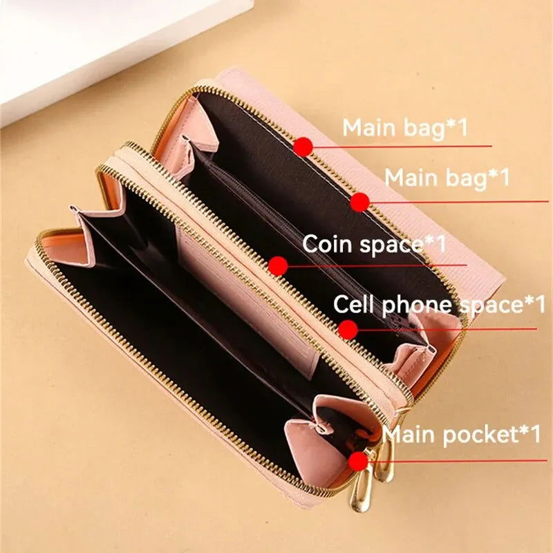 Women Solid Color Multi Functional Shoulder Bag Korean Version Fashion Large Capacity Handheld Purse Waterproof Multiple Colors - Slobuy
