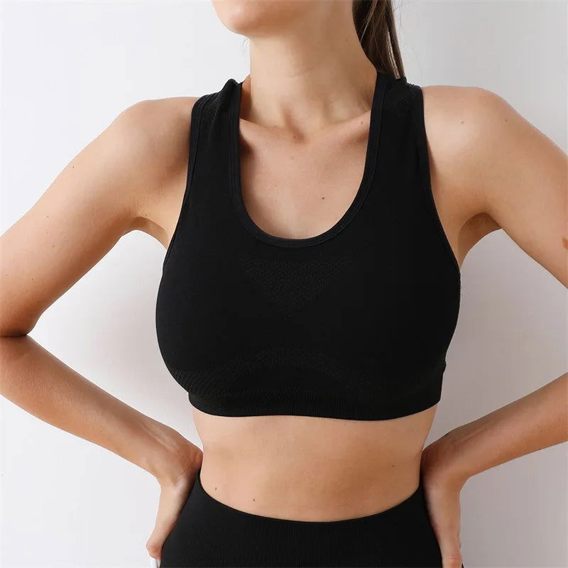 Women Sports Bra Top Push Up Fitness Yoga Bra Underwear Sport Tops For Women Breathable Running Vest Gym Wear - Slobuy