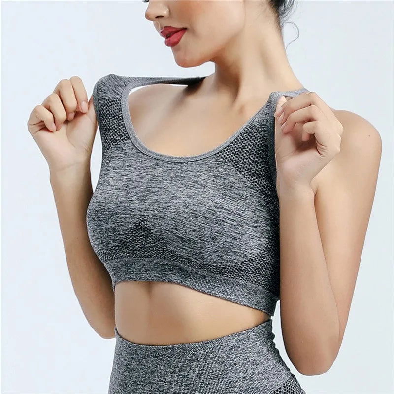 Women Sports Bra Top Push Up Fitness Yoga Bra Underwear Sport Tops For Women Breathable Running Vest Gym Wear - Slobuy