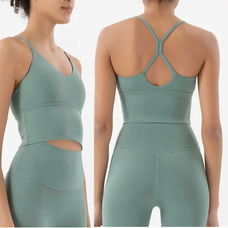 Women Sports Bra and Leggings Two Piece Set for Gym Fitness, Yoga, Jogging, WorkOut, Naked Feeling, High Elastic - Slobuy
