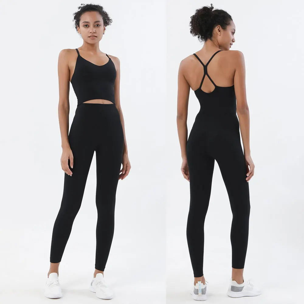 Women Sports Bra and Leggings Two Piece Set for Gym Fitness, Yoga, Jogging, WorkOut, Naked Feeling, High Elastic - Slobuy