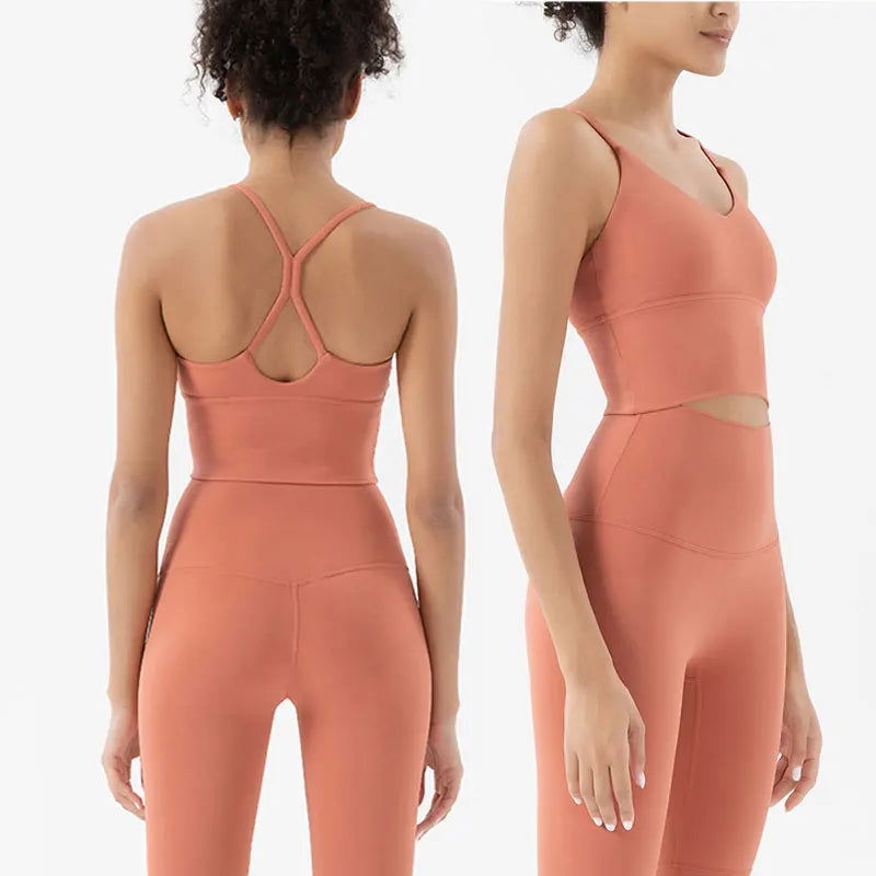 Women Sports Bra and Leggings Two Piece Set for Gym Fitness, Yoga, Jogging, WorkOut, Naked Feeling, High Elastic - Slobuy
