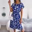 Women Spring Summer Short Sleeve High Waist Chic Dress Fashion Floral Pleated A Line Long Dress - Slobuy