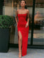 Women Summer Sexy Bodycon Dress Lady Sexy Spaghetti Strap Sleeve Split Solid Color Sheath Dress Vestidos - Slobuy
