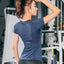Women Summer T Shirts Slim Fit For Sports Fitness Yoga Short Sleeve Yoga Top Mesh Womens Gym Shirt Sport Wear Workout top - Slobuy