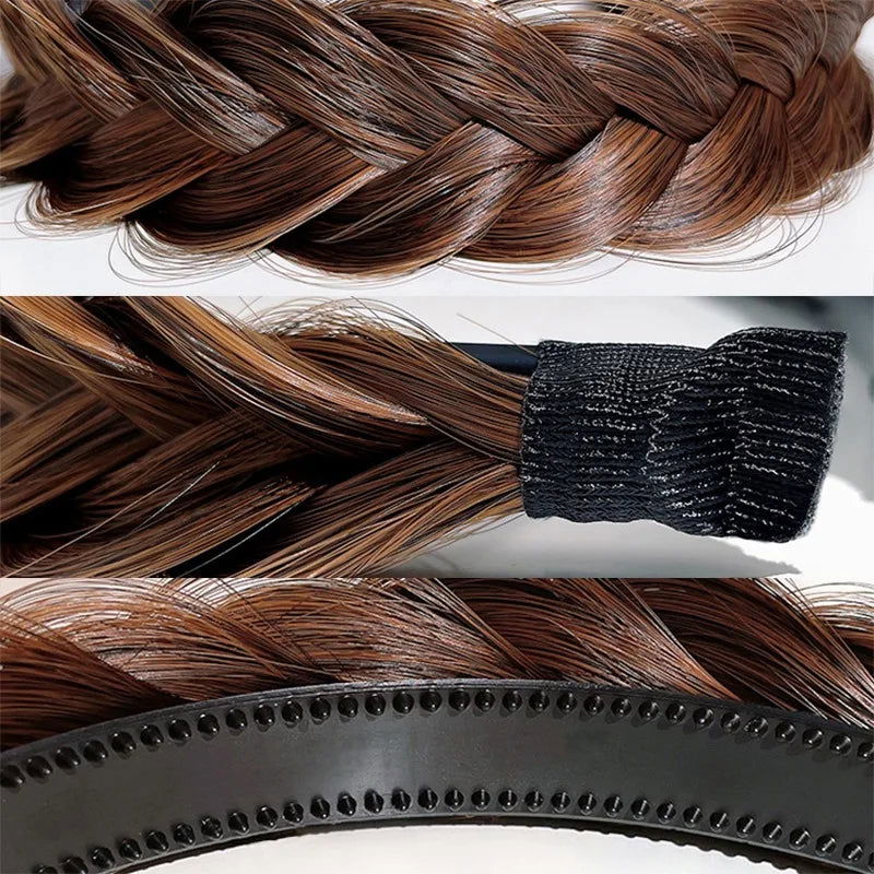 Women Synthetic Wig Twist Braided Hair Bands Fashion Braids Hair Accessories Women Bohemian Nature Headband Stretch for Party - Slobuy
