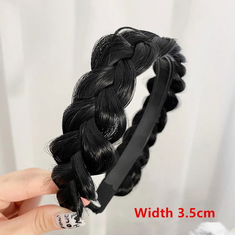 Women Synthetic Wig Twist Braided Hair Bands Fashion Braids Hair Accessories Women Bohemian Nature Headband Stretch for Party - Slobuy