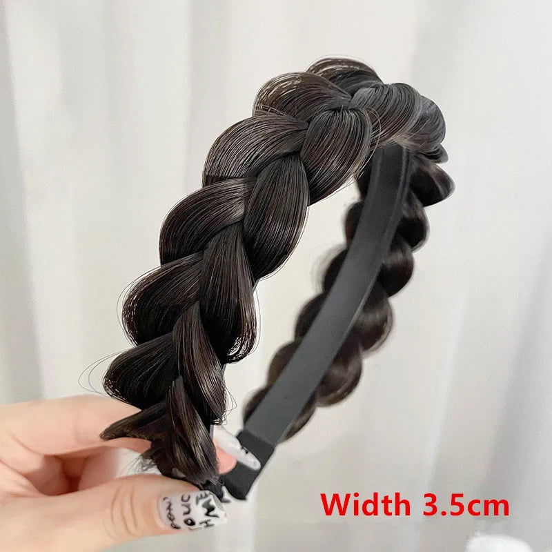 Women Synthetic Wig Twist Braided Hair Bands Fashion Braids Hair Accessories Women Bohemian Nature Headband Stretch for Party - Slobuy