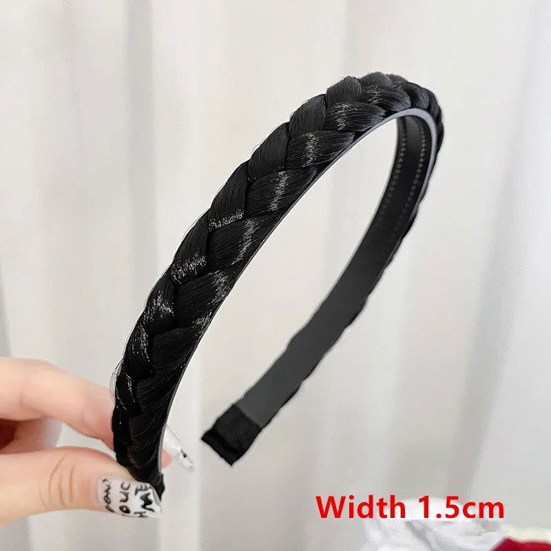 Women Synthetic Wig Twist Braided Hair Bands Fashion Braids Hair Accessories Women Bohemian Nature Headband Stretch for Party - Slobuy