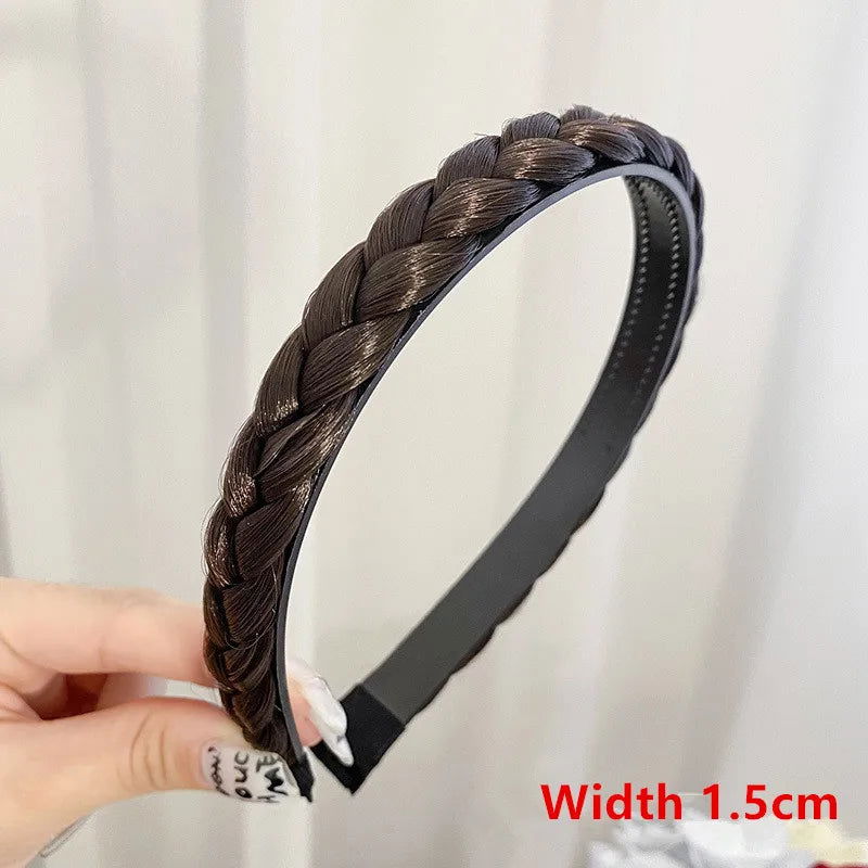 Women Synthetic Wig Twist Braided Hair Bands Fashion Braids Hair Accessories Women Bohemian Nature Headband Stretch for Party - Slobuy