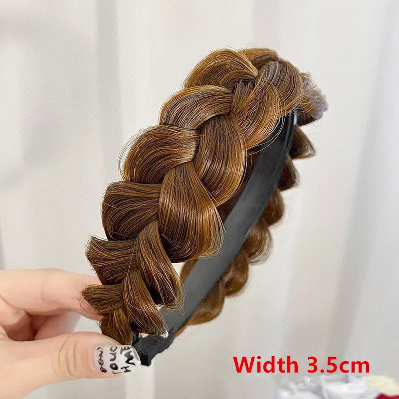 Women Synthetic Wig Twist Braided Hair Bands Fashion Braids Hair Accessories Women Bohemian Nature Headband Stretch for Party - Slobuy