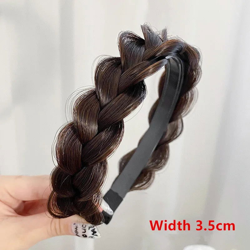 Women Synthetic Wig Twist Braided Hair Bands Fashion Braids Hair Accessories Women Bohemian Nature Headband Stretch for Party - Slobuy