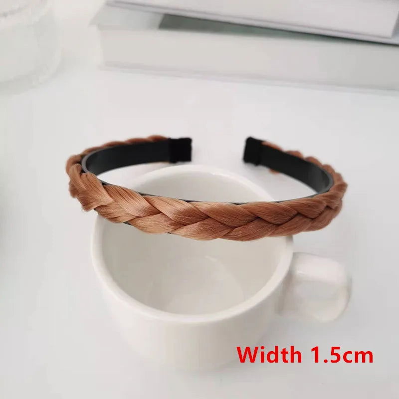 Women Synthetic Wig Twist Braided Hair Bands Fashion Braids Hair Accessories Women Bohemian Nature Headband Stretch for Party - Slobuy
