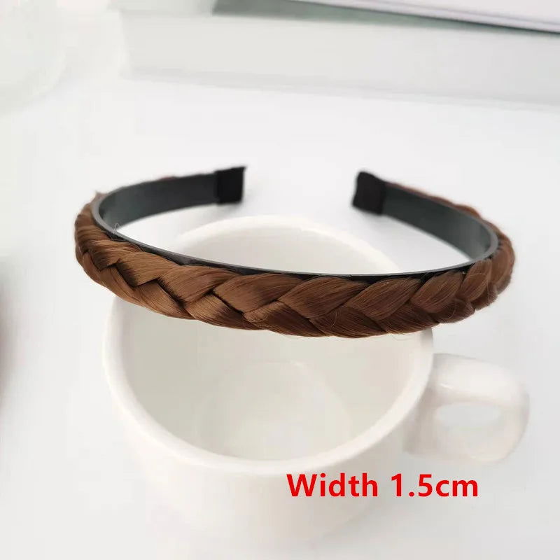 Women Synthetic Wig Twist Braided Hair Bands Fashion Braids Hair Accessories Women Bohemian Nature Headband Stretch for Party - Slobuy