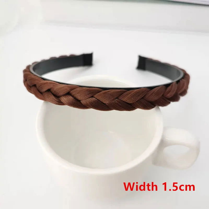 Women Synthetic Wig Twist Braided Hair Bands Fashion Braids Hair Accessories Women Bohemian Nature Headband Stretch for Party - Slobuy