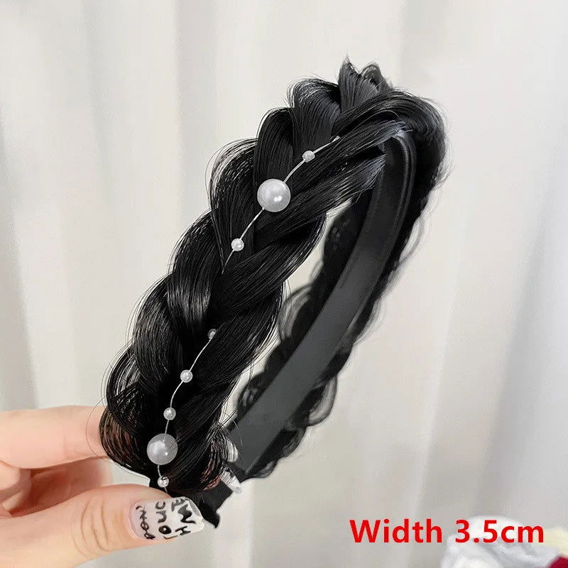 Women Synthetic Wig Twist Braided Hair Bands Fashion Braids Hair Accessories Women Bohemian Nature Headband Stretch for Party - Slobuy