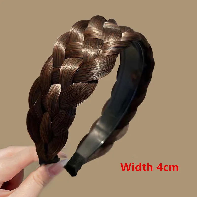 Women Synthetic Wig Twist Braided Hair Bands Fashion Braids Hair Accessories Women Bohemian Nature Headband Stretch for Party - Slobuy