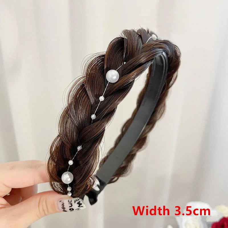 Women Synthetic Wig Twist Braided Hair Bands Fashion Braids Hair Accessories Women Bohemian Nature Headband Stretch for Party - Slobuy