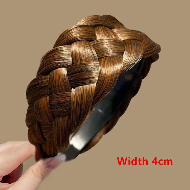 Women Synthetic Wig Twist Braided Hair Bands Fashion Braids Hair Accessories Women Bohemian Nature Headband Stretch for Party - Slobuy