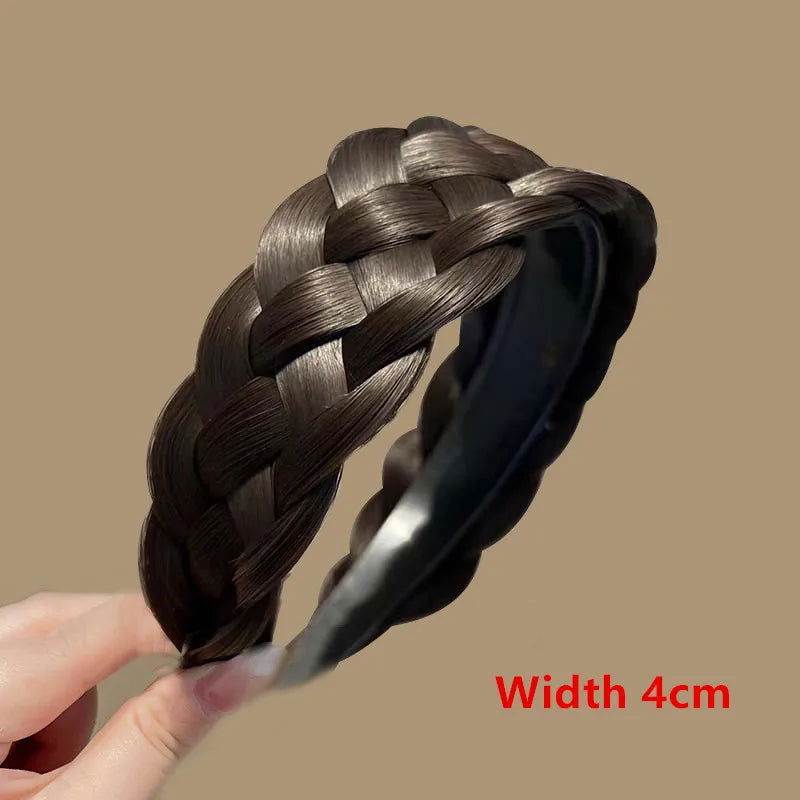 Women Synthetic Wig Twist Braided Hair Bands Fashion Braids Hair Accessories Women Bohemian Nature Headband Stretch for Party - Slobuy