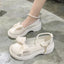 Women Thick Platform Mary Janes Lolita Shoes Party Pumps Summer 2022 New Sandals Bow Chain Mujer Shoes Fashion Oxford Zapatos - Slobuy