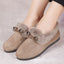Women Winter Casual Shoes New Moccasins Soft Flat Non-slip Loafers Fashion Comfort Warm Plush Bow Slip on Female Cotton Shoes - Slobuy
